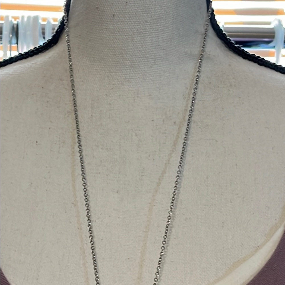 Unique Silver Necklace with Yellow and Turquoise Accents - Picture 9 of 10